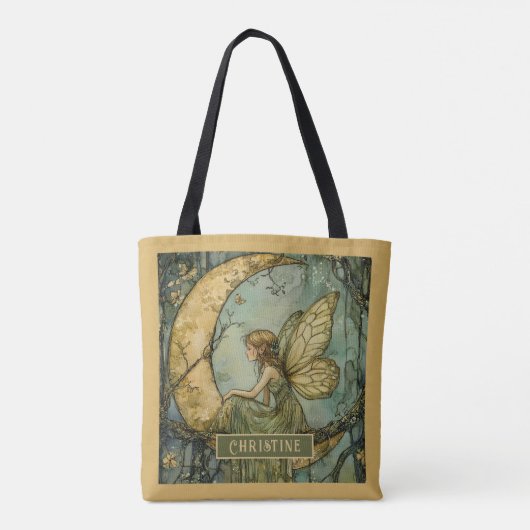 Tote Bag Personalized Enchanted Fairy And Crescent Moon (Dos)