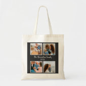 Tote Bag Personalized family 4 photo collage template (Devant)