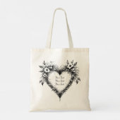Tote Bag Personalized Floral Heart Wedding Tote (Dos)