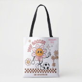 Tote Bag Personalized Funny Soccer Mum Retro Flower  (Devant)