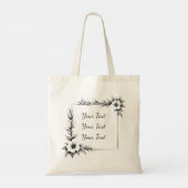 Tote Bag Personalized Geometric Floral Frame Tote (Dos)