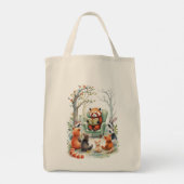 Tote Bag Personalized Kid's Red Panda Library Book (Dos)