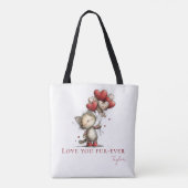 Tote Bag Personalized Love You Fur-Ever Cat & Balloons (Dos)