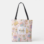 Tote Bag Personalized Magic Books Girly Pink School Witch (Dos)