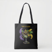 Tote Bag Personalized Mardi Gras Masquerade Mask & Martini  (Devant)