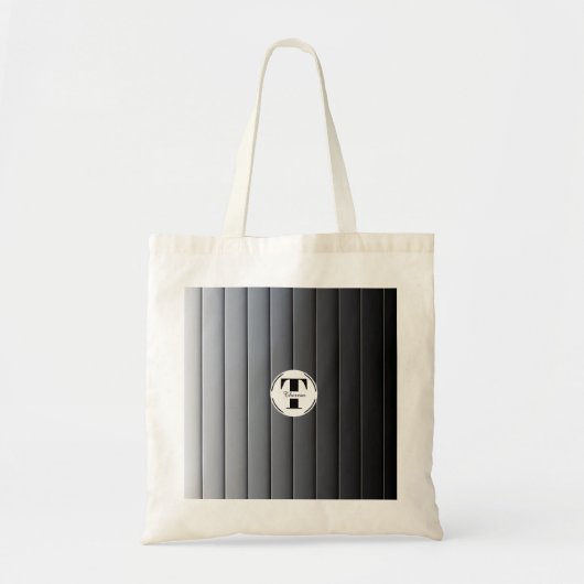 Tote Bag Personalized Modern Minimalist Black to White (Devant)