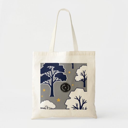Tote Bag Personalized Modern Woodland Tree and Star Design (Devant)