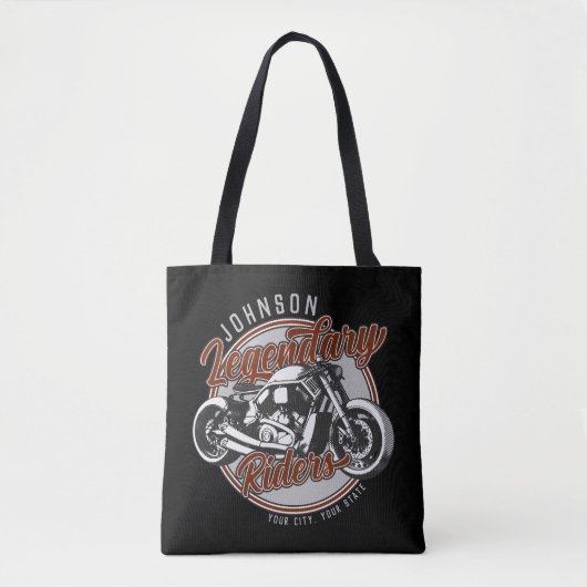 Tote Bag Personalized Motorcycle Legendary Rider Biker (Devant)