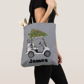 Tote Bag Personalized Name Golfer Christmas Golf Cart Xmas  (De près)