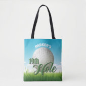 Tote Bag PERSONALIZED NAME Golfer Golf Pro Ball 19th Hole (Devant)