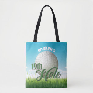 Tote Bag PERSONALIZED NAME Golfer Golf Pro Ball 19th Hole