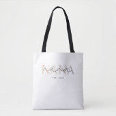 Tote Bag Personalized Nana Grandma Floral Elegance (Devant)