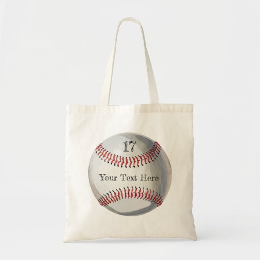 Tote Bag Personalized Number and Name Baseball back & front (Devant)