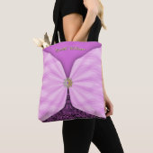 Tote Bag Personalized Orchid Pink Jewel Textile Illusion (De près)