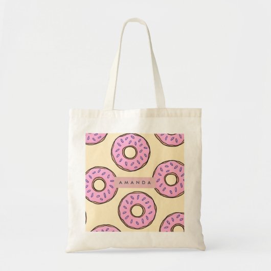 Tote Bag Personalized Pastel Pink Donut (Devant)