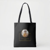 Tote Bag Personalized Photo and Name with Job Title Black (Devant)