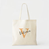 Tote Bag Personalized Rose Gold Elegant Modern Monogram (Devant)