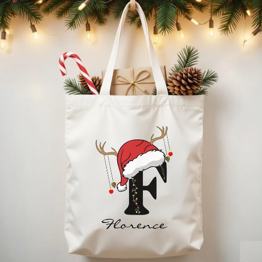 Tote Bag Personalized Santa Claus Bag for Mom or Friends