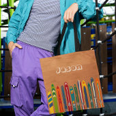 Tote Bag Personalized Skiing Vintage Skis