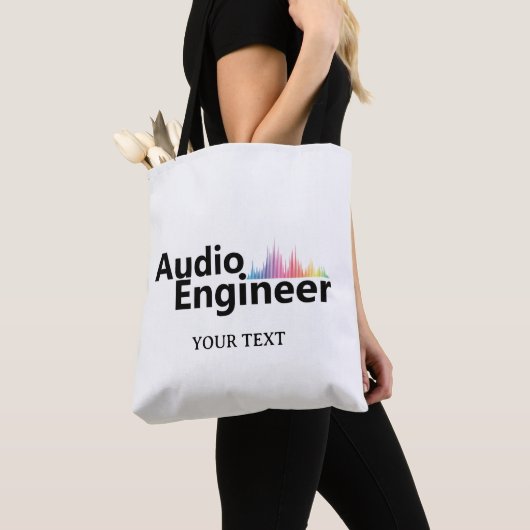 Tote Bag Personalized Sound Engineer Audio Engineering (De près)