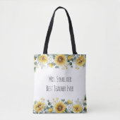 Tote Bag Personalized Sunflower Teacher Thank You (Devant)