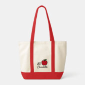 Tote Bag Personalized Teacher Name Red Apple Quarter (Dos)
