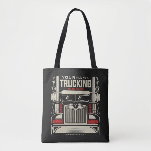 Tote Bag Personalized Trucking 18 Wheeler BIG Trucker (Devant)