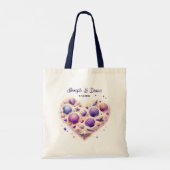 Tote Bag Personalized Valentine Anniversary Seashell Heart (Dos)