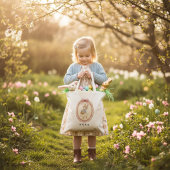 Tote Bag Personalized Vintage Easter Bunny Pastel Rabbit