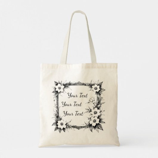 Tote Bag Personalized Wildflower Frame Tote (Dos)