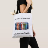 Tote Bag Personalized with Name Book Club with Books (De près)