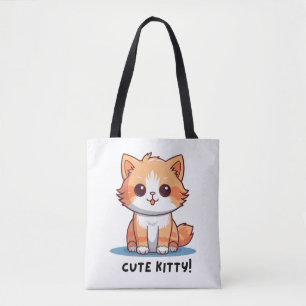 Tote Bag Personnage de chat adorable 'Cute Kitty' 