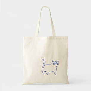 Tote Bag Personnage de chat blanc mignon drôle doodle
