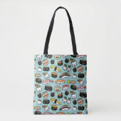 Tote Bag Personnage de Cute Sushi| Kawaii Sushi Motif (Devant)
