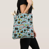 Tote Bag Personnage de Cute Sushi| Kawaii Sushi Motif (De près)