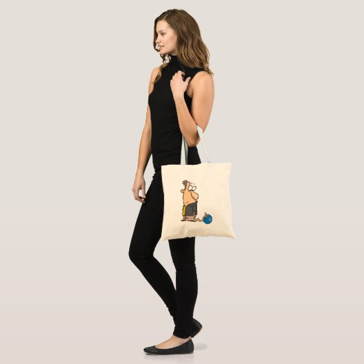 Tote Bag Personnage de joueur de quilles triste et drôle av (Devant (modèle))