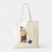 Tote Bag Personnage de joueur de quilles triste et drôle av (Dos)