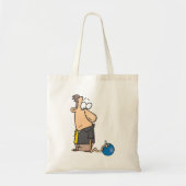 Tote Bag Personnage de joueur de quilles triste et drôle av (Devant)