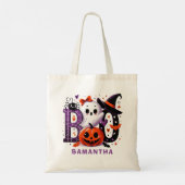 Tote Bag Personnalisable Halloween Boo Cute Ghost Citrouill (Dos)