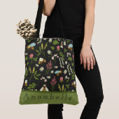 Tote Bag Personnalisation de l'abeille et des fleurs occupé (De près)