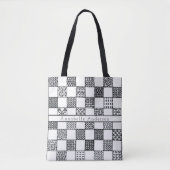 Tote Bag Personnalisation du point de référence noir et bla (Devant)