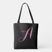 Tote Bag Personnalisé 5 photo rose et noir (Dos)