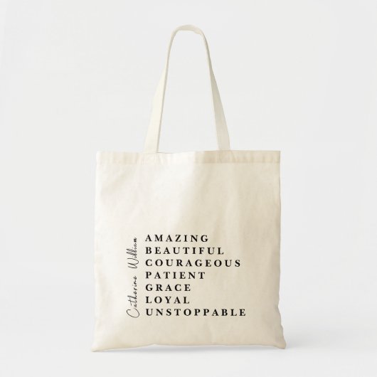 Tote Bag Personnalisé Ajouter un nom Affirmations positives (Devant)