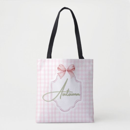 Tote Bag Personnalisé Automne Bébé Fille Nursery Bow&En vic (Devant)