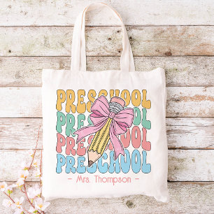 Tote Bag Personnalisé Avec Le Nom Enseignant Préscolaire Pe