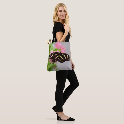 Tote Bag Personnalisé avec le nom Zebra Longwing Butterfly (Sur le modèle)
