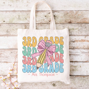 Tote Bag Personnalisé Avec Nom Enseignant de 3e année Perso