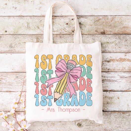 Tote Bag Personnalisé Avec Nom Enseignant de première année