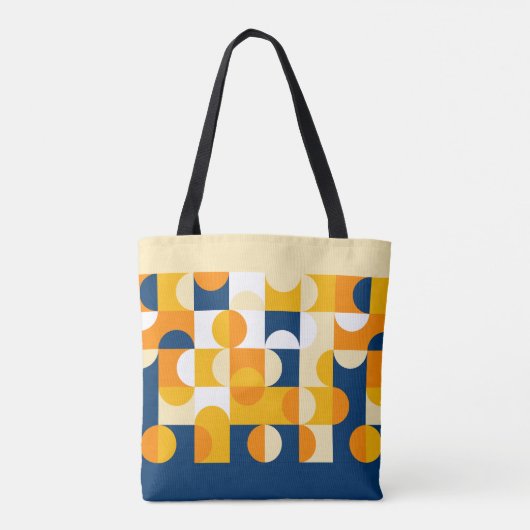 Tote Bag Personnalisé bleu foncé soleil Jaune Motif d'art r (Dos)