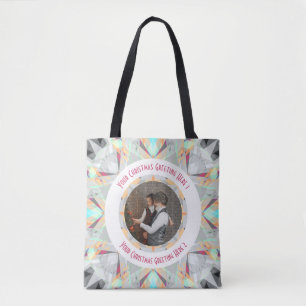 Tote Bag Personnalisé Christmas Star Winter Grey Photo Grey